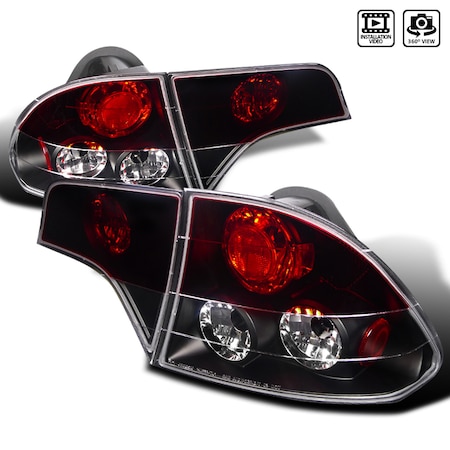 Spec-D Tuning 06-11 Honda Civic Tail Light 4 Piece Black Housing Red Top Lens LT-CV064RJM-TM